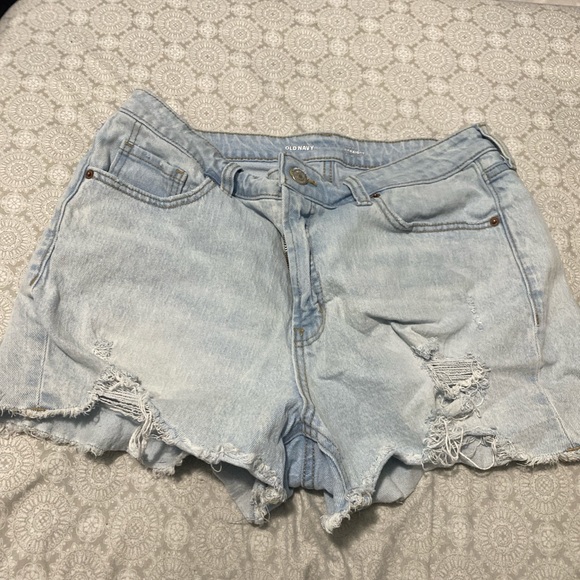 Old Navy Light Blue Ripped Jean Shorts - Picture 1 of 2